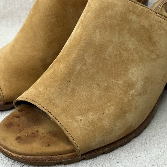 Sorel Nadia Block Heel Open Toe Slingback Mules-Tan Nubuck-Women’s 10-Classic - Picture 6 of 13